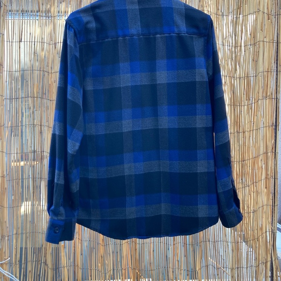 Blue and Black Plaid Flannel by YAGO - Picture 5 of 8